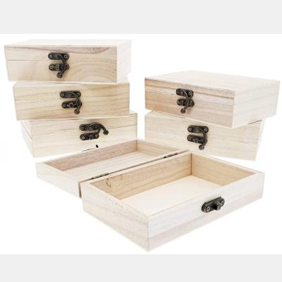 China China Factory Cheapest Industrial Unfinished Wooden 6-Pack Jewelry Box With Locking Clasp for sale