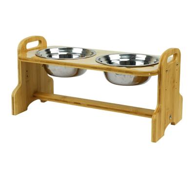 China Popular Wholesale Product Top Selling Product Wooden Pet Trays Sustainable New Type Pet Bowl Support for sale