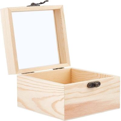 China Custom Made High Quality Popular Product Wooden Boxes Wooden Display Box Recyclable With Glass Cover for sale