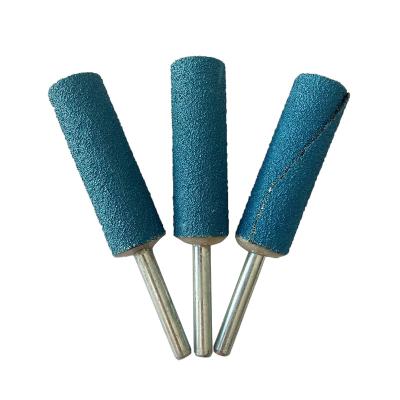 China 6mm Leg Zirconium Stone Sand Cloth Head Sandpaper Polishing Abrasive Mounted Grinding Roll With Handle Tool Abrasive Polishing for sale