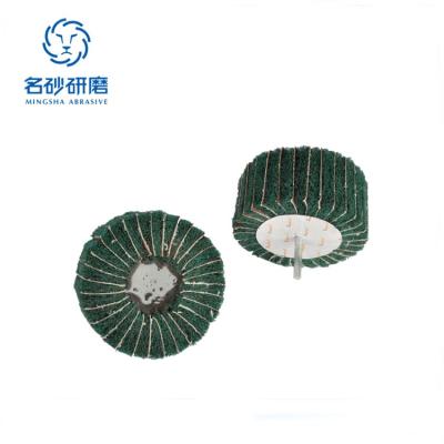 China Surface Mounted Standing Abrasive Broom Polishing Pad Flap Polishing Wheel With Handle for sale