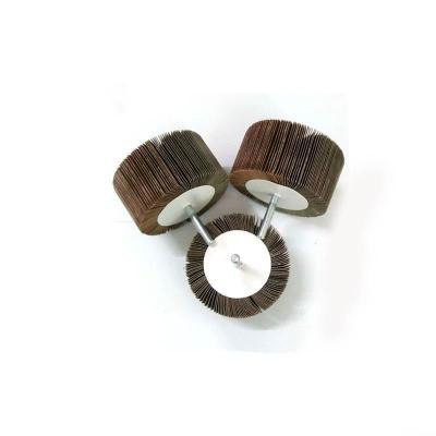 China Polishing Emery Cloth Abrasive Fin Wheels With Spindle for sale