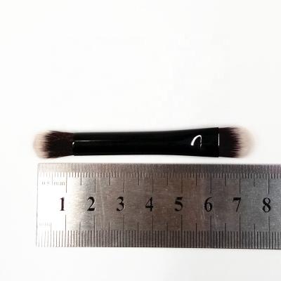 China Factory Metal Handle Mini Double Ended Eye Eyeshadow Brush Custom Black Short 75mm YP75A for sale