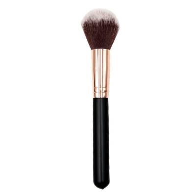 China Custom Private Label Rose Gold Pro Cream Round Beauty Cosmetic Tool Face Brush Travel Blush Brush Blush Sweep Makeup for sale