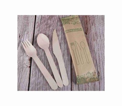 China New Design Eco Disposable Wooden Cutlery Cutlery Wooden Spoon Forks Knives for sale