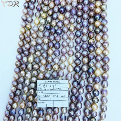 China Nice Quality Freshwater Core Freshwater Pearl Strand Drop Shape Cultured Freshwater Baroque Pearl 11-13 mm for sale