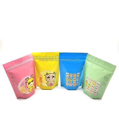 China Recyclable Stock Aluminum Foil Package Bag Stand Up Zipper Plastic Package Bag With Window for sale