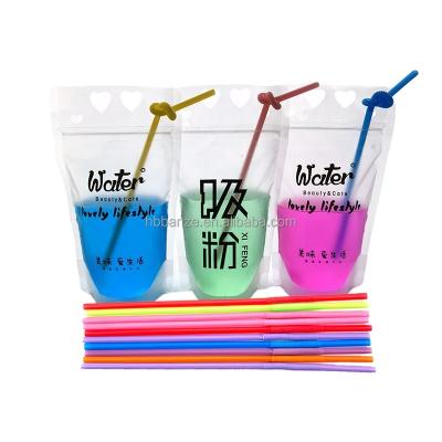 China Stand Disposable Juice Milk Pouch Liquid Packaging Disposable Clear Plastic Drink Bag With Zipper for sale