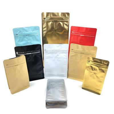 China Custom Printed Coffee Beans Moisture Proof Aluminum Foil Packaging Pouch Side Gusset Flat Bottom Coffee Bag With Valve for sale