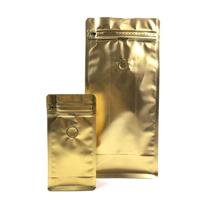 China Moisture Proof Custom Design Aluminum Foil Matt Black Coffee Beans Packaging Side Gusset Bags With Vent Valve for sale