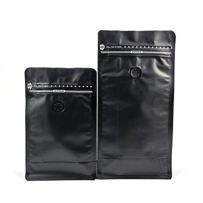 China Moisture Proof Custom Printed Flat Bottom Coffee Bag With Vent Aluminum Foil Bag For Coffee Packaging for sale