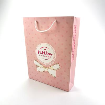 China Recyclable High End Ribbon Handle Paper Gift Bag Personalized for sale