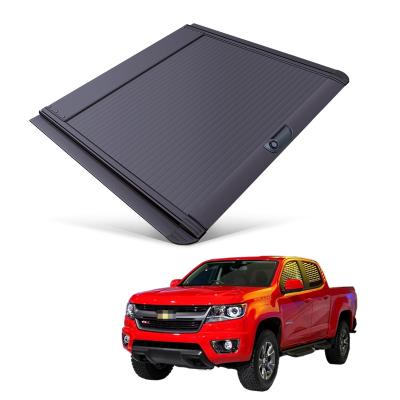 China Tailbox Car Parts Roll Cover Up Pick Up For Chevrolet Colorado 2015 Truck Aluminum Alloy Tonneau Cover Now for sale