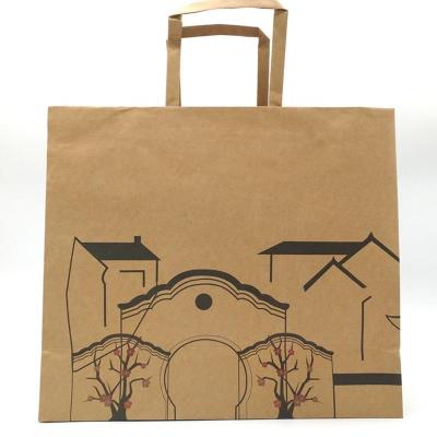 China Recyclable Brown Kraft Gift Craft Buying Custom Logo Paper Bag With Handles Custom Printed Your Own Logo for sale