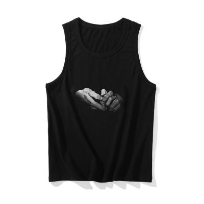 China Custom Logo Bodybuilding Muscle Men's Gym Breathable Sleeveless Hoodie Cut Out Tank Top Men for sale