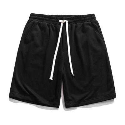 China Custom 100% Cotton Gray Cargo Printed Plain Black White OEM Anti-wrinkle Terry Jogger Summer Sweat French Shorts For Men for sale