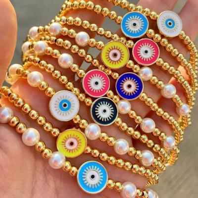 China New FASHIONABLE Demon Eyes Variety Fashion Multicolor Bead Bracelet High Quality Copper Beads Beads Eye Bracelet Wholesale for sale