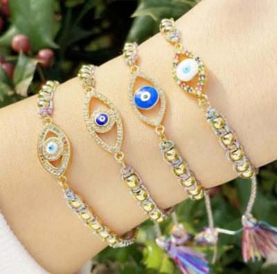 China Wholesale Color Diamond Eye Bracelet Jewelry from new factory high quality FASHIONABLE bohemian pulsera for women for sale