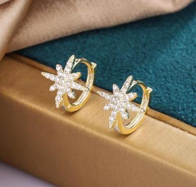 China FASHION new fashion star earrings diamond-encrusted eight-pointed zircon jewelry factory wholesale new design eight-pointed for sale