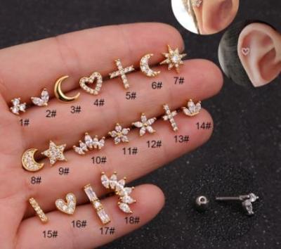 China TRENDY stainless steel stud earrings flower silver 925 needle small earrings shape new hot sale popular small earrings for sale