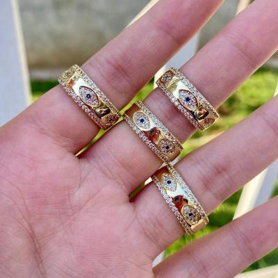 China FASHIONABLE New Gold Diamond Factory Wholesale Eye Ring Copper Jewelry Female Fashion Jewelry for sale