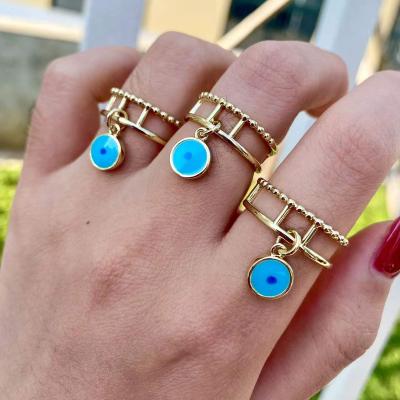 China FASHIONABLE factory direct sales of the latest fashion multi-color devil's eye ring pendant jewelry ring wholesale for sale