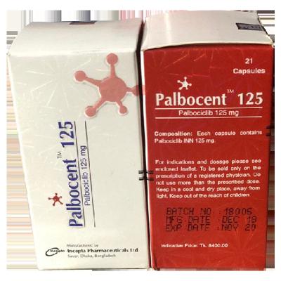 China 125 mg Palbociclib 21 cápsulas Medicamentos de quimioterapia oral para el cáncer de mama en venta