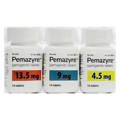 Cina 4.5 mg 9 mg 13.5 mg Pemigatinib compresse Per colangiocarcinoma intraepatico in vendita