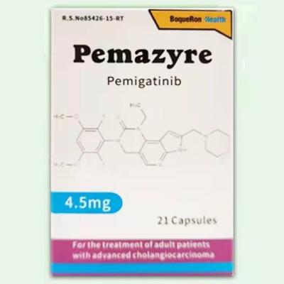 China 4.5 mg de FGFR2 Pemigatinib 21 cápsulas para el colangiocarcinoma intrahepático en venta