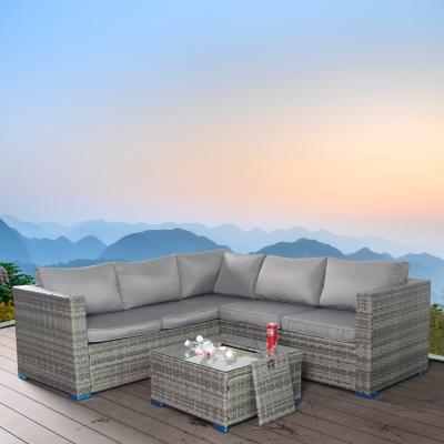 China Outdoor Garden Sofa Set Wicker Rattan Wicker Sofa Set Garden Modern Waterproof Rattan Furniture Sets for sale