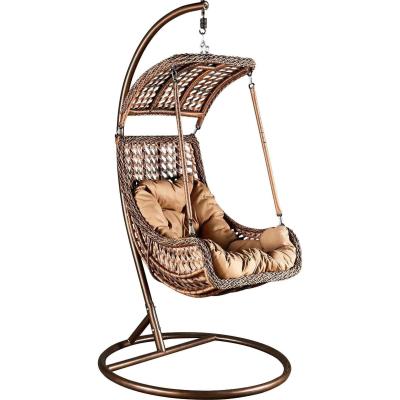 China Modern Rattan Patio Swing Chair Used Garden Furniture Outdoor Swing Egg Chair Hanging Swing Lounger for sale