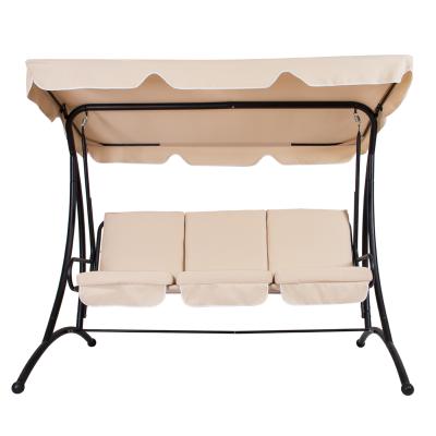 China 3 Seat Patio Swing Hanging Chair Swing Chair Frame 3 Metal Furniture Chairs Outdoor Swing Seats Outdoor Garden Swing Chair for sale