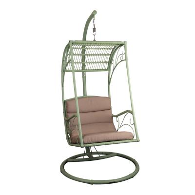 China Modern Aluminum Outdoor Swing Rattan Swing Chair Swing Rattan Patio Frame Metal Hanging Chair for sale