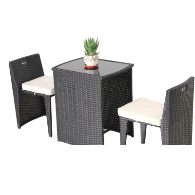 China Modern Cheap Garden Furniture Popular Balcony Set Of Rattan Table And Chairs Set for sale