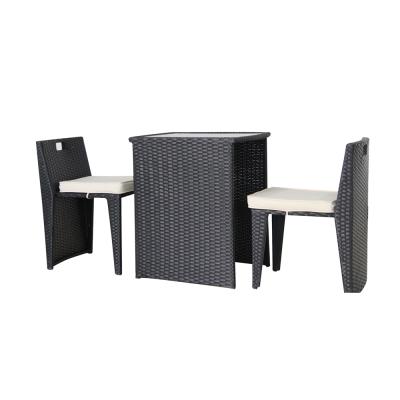 China Modern Modern Bistro Table Rattan Bar Table Outdoor Garden Furniture High Tops Set Patio Furniture Set for sale