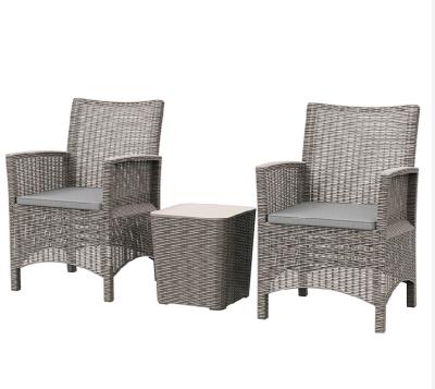 China Patio Balcony Rattan Set Furniture Outdoor Patio Garden Chair Plastic Balcony Rattan Set For Yard, Park for sale