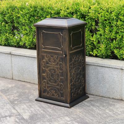 China Modern Wholesale Outdoor Cast Aluminum Garbage Bin Cast Iron Trash Can for sale