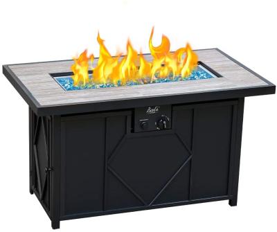 China Durable Fire Pit Propane Gas FirePit Table Rectangular Table Top 42in 60,000BTU for sale