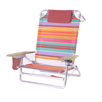 China Luxury Beach Chair Extended Beach Chair Durable Outdoor Aluminum Folding Beach Chair for sale