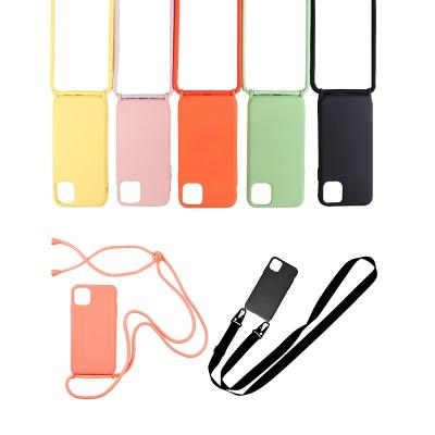 China Full Logo Shock Silicon Phone Cover Customize Detachable Lanyard Crossbody Strap Shockproof Necklace For iPhone 14 13 12 pro XS 7 8 plus for sale