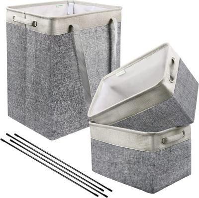 China Large 3 Pack Home Laundry Baskets , Collapsible Laundry Baskets With Handles for sale