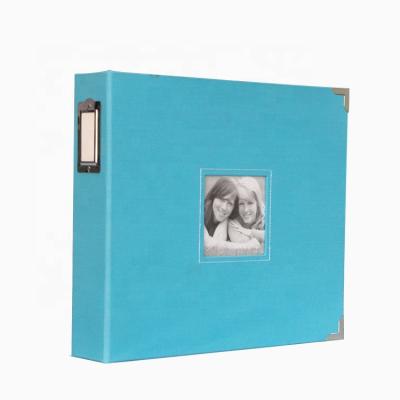 China Handy Folder Hardcover 3D Ring Large Size Picture 12X12 Inch Photo Album With Window Cloth Binding for sale