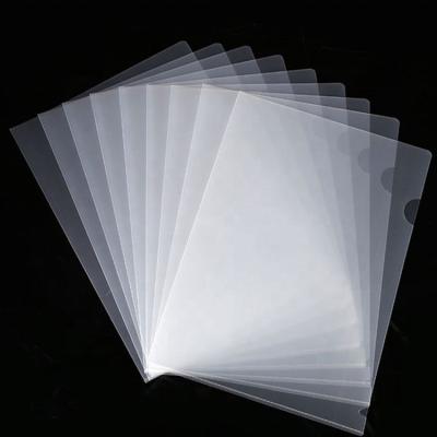 China Folder Keeping Clear Custom Material L Shape Factory PP Office Stationery Folder for sale