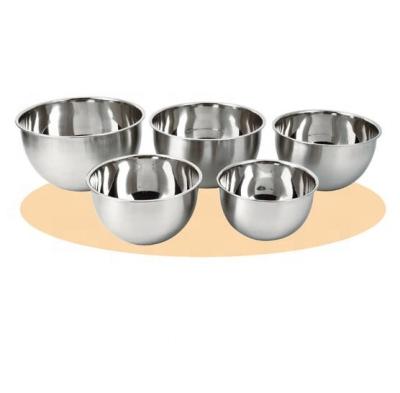 China Fresh Preservation Metal Mixing Bowls Factory Direct Food Grade Stainless Steel Deep Mixing Bowls Polished Salad Bowl Set for sale