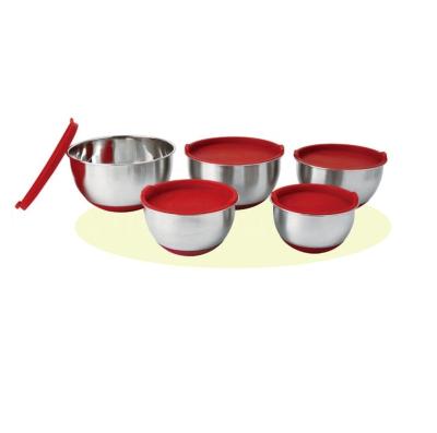 China Fresh Preservation Metal Mixing Bowls Factory Direct Food Grade Stainless Steel Deep Mixing Bowls Polished Salad Bowl Set for sale