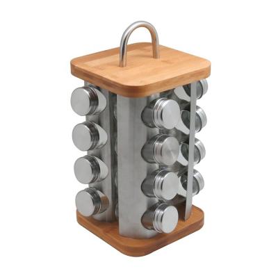 China Kitchen Space Saver Rotating Stainless Steel Spice Rack Jar Storage For Kitchen for sale