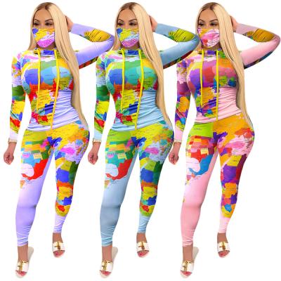 China Anti-pilling 2021 Wholesale Fashion Women's Fuzzy Printed Sweatpants And Hoodie Long Sleeve Set 2 Piece Women's Outfits for sale