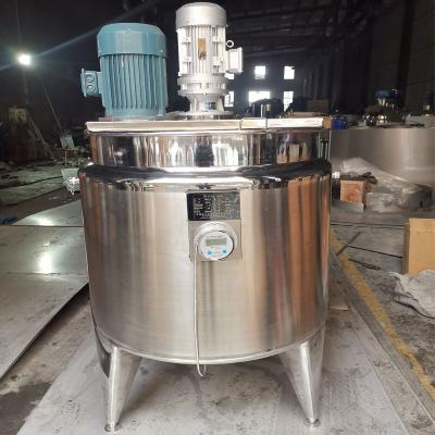 China Liquid with Hanging Solids Wuxi Food Grade Stainless Steel Juice Beverage Mixing Tank/Heating and Cooling Mixing Tank with Agitator for sale