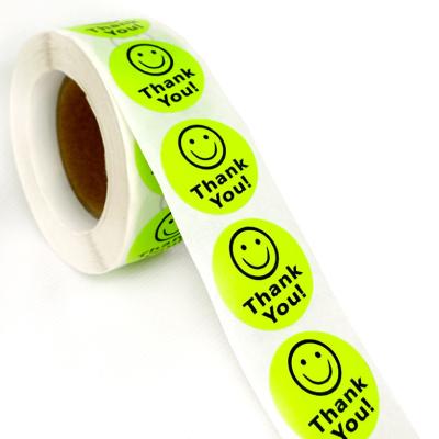 China HOYO 500 Pcs Decorative Sticker / Roll Smile Face Fluorescent Stickers, 1 inch wide (2.54cm), 6 colors for choice for sale