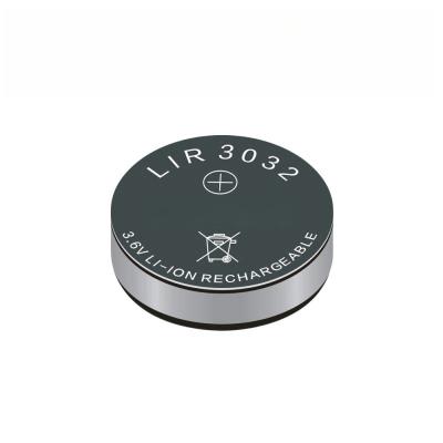 China Long Cycle Life 110mAh LiCoO2 3.6V LIR3032 Button Type Battery for Wireless Microphone for sale